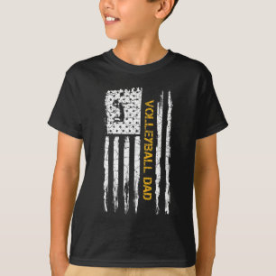 T-shirt Drapeau américain vintage Fier Volley Papa Sil