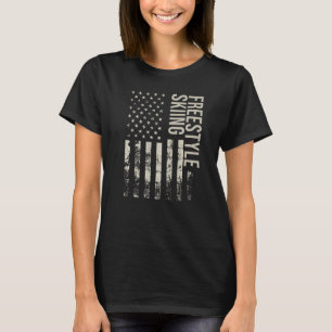 T-shirt Drapeau américain vintage Freestyle Ski Premium