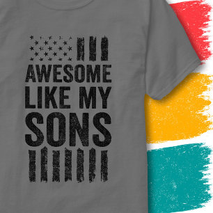 T-shirt Drapeau Américain Vintage Génial Comme Mes Fils