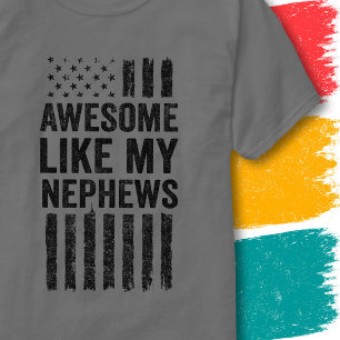 T-shirt Drapeau Américain Vintage Génial Comme Mes Neveux