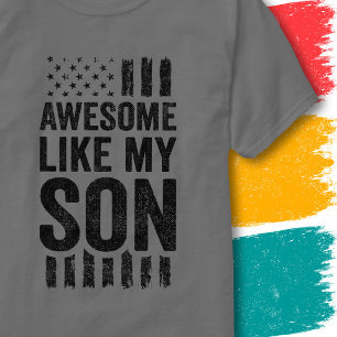 T-shirt Drapeau Américain Vintage Génial Comme Mon Fils