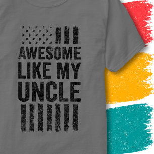 T-shirt Drapeau Américain Vintage Génial Comme Mon Oncle