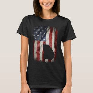 T-shirt Drapeau américain vintage Géorgie 4 juillet Part