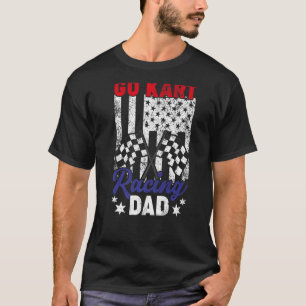 T-shirt Drapeau américain Vintage Go Kart Racing Papa Fath