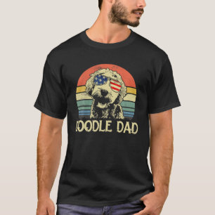T-shirt Drapeau américain Vintage Goldendoodle Drapeau amé
