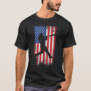 T-shirt Drapeau Américain Vintage Hommes Garçons Équipe Te