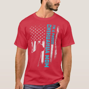 T-shirt Drapeau américain vintage Je suis un fier Chihuahu