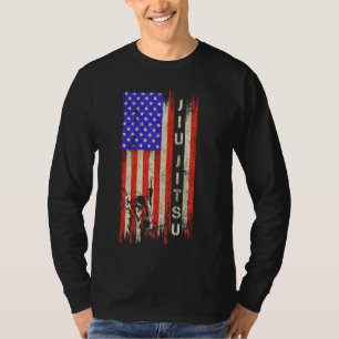 T-shirt Drapeau Américain vintage Joueur Du Jiu Jitsu