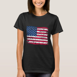 T-shirt Drapeau Américain Vintage Jour de l'Indépendance U