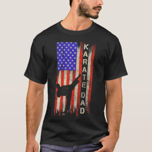 T-shirt Drapeau américain vintage Karaté Papa Karateka Sil