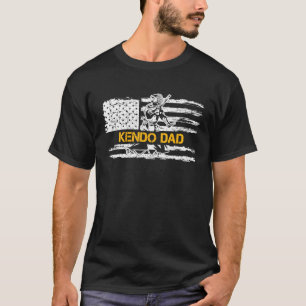 T-shirt Drapeau américain vintage Kendo Aikido Shinai