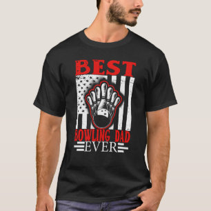 T-shirt Drapeau américain vintage Meilleur Bowling Papa Ja