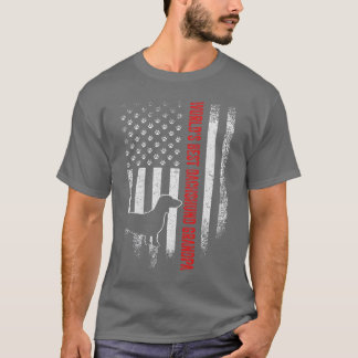 T-shirt Drapeau américain vintage Meilleur Dachshund Grand
