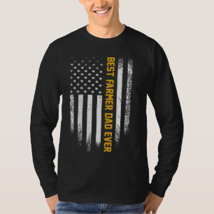 T-shirt Drapeau américain vintage meilleur fermier papa ja