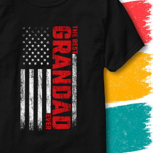 T-shirt Drapeau Américain Vintage Meilleur Papi Papy de To