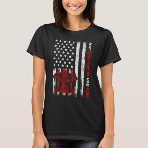 T-shirt Drapeau américain Vintage meilleur pompier papa Fa