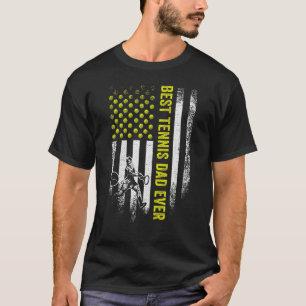 T-shirt Drapeau américain vintage Meilleur Tennis Papa Eve