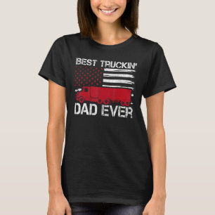 T-shirt Drapeau américain Vintage Meilleur Truckin Papa Tr
