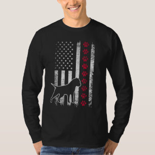T-shirt Drapeau américain Vintage rétro Bulldog 4th O