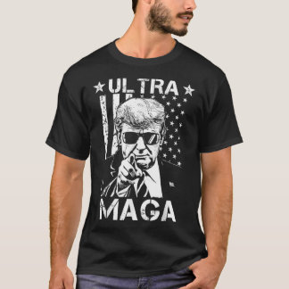 T-shirt Drapeau américain Vintage Ultra Maga amusant 