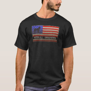 T-shirt Drapeau américain vintage Usa fier Pitbull Grand-p