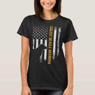 T-shirt Drapeau américain vintage USA Grand-mère Beagle le