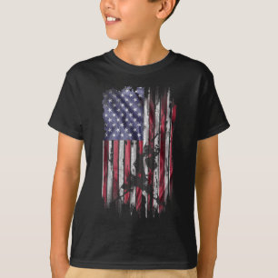 T-shirt Drapeau américain vintage Usa Meilleur papa de bad