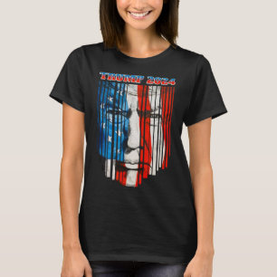 T-shirt Drapeau américain visage Trump Vintage Donald Trum