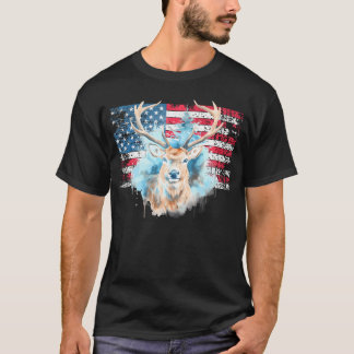 T-shirt Drapeau américain Western 4 juillet Huntin