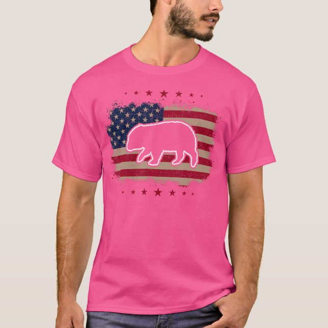 T-shirt Drapeau américain Wombat (Devant)