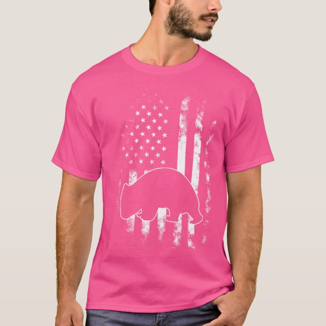 T-shirt Drapeau américain Wombats (Devant)