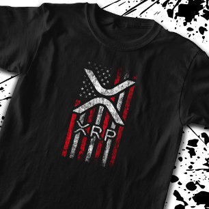 T-shirt Drapeau américain - XRP Crypto Devise Cryptomonnai