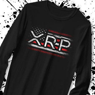 T-shirt Drapeau américain XRP Crypto Devise Cryptomonnaie