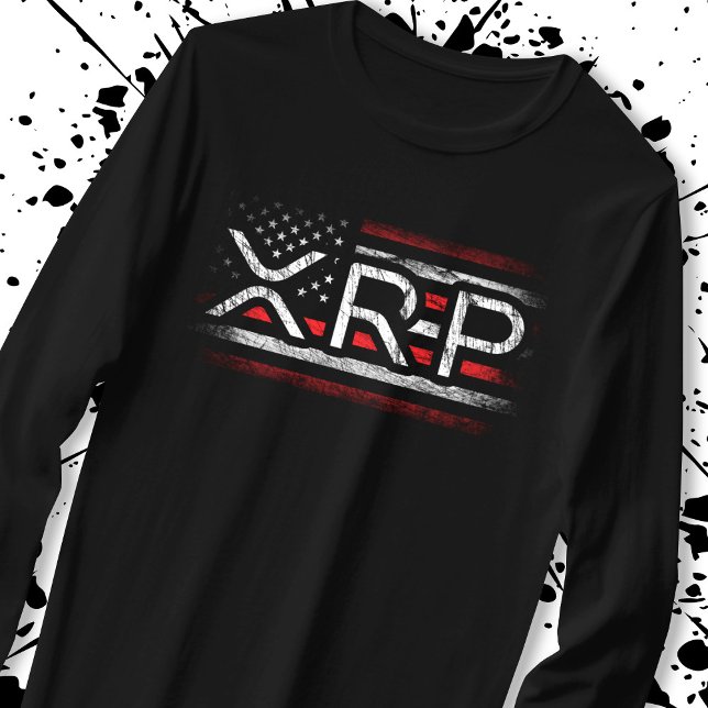 T-shirt Drapeau américain XRP Crypto Devise Cryptomonnaie (Créateur téléchargé)