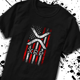 T-shirt Drapeau américain XRP Cryptomonnaie Crypto meme