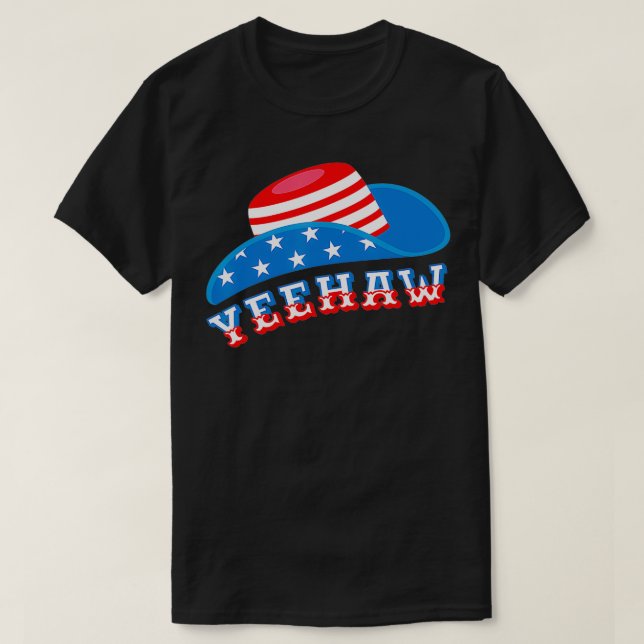 T-shirt Drapeau américain Yeehaw Western Cowgirl Cowboy 4e (Design devant)