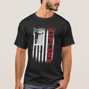 T-shirt Drapeau américain Zipline 4 juillet