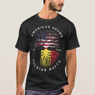 T-shirt Drapeau American Grown Belgian Roots Belgique