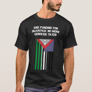 T-shirt Drapeau américano-palestinien - Arrêtez les génoci