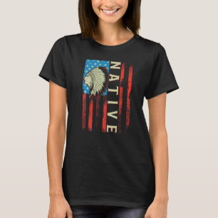 T-shirt Drapeau amérindien Chef Traditionnel États-Unis