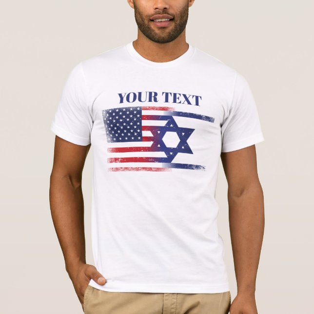 T-shirt Drapeau Amérique Israël (Devant)