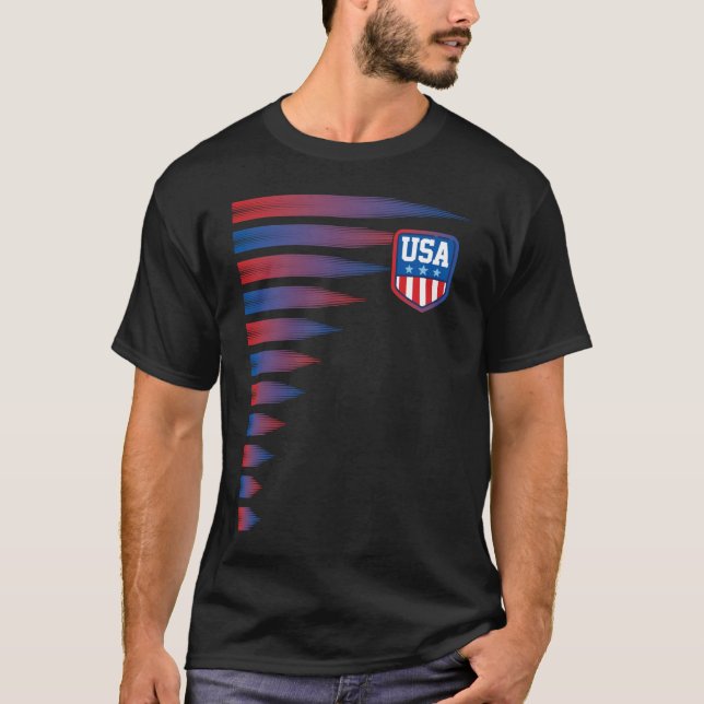 T-shirt Drapeau Amérique Nationale Football Américain USA (Devant)