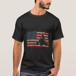 T-shirt Drapeau Amérique Quad Vélo I Atv Quatre Routeurs Q