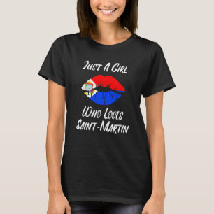T-shirt Drapeau Amour Bouche Lèvres Saint-Martin