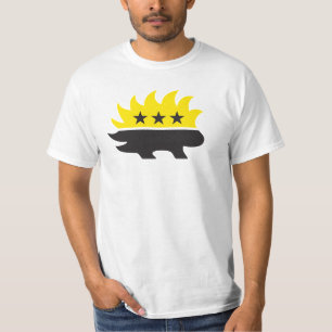 T-shirt Drapeau ancap logo Porc-épic logo noir et jaune