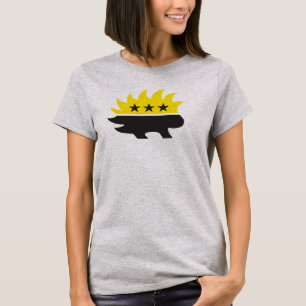 T-shirt Drapeau ancap logo Porc-épic logo noir et jaune
