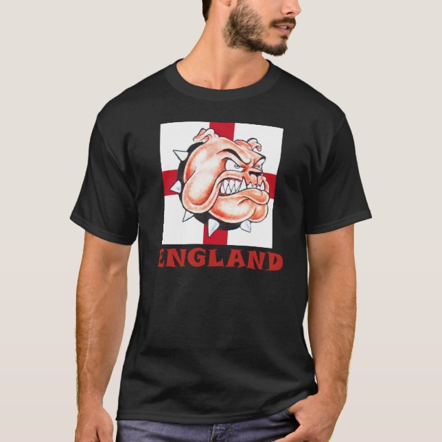 T-shirt Drapeau anglais ANGLETERRE de bouledogue et de St (Devant)