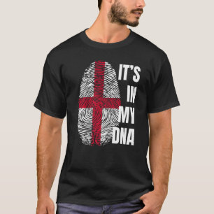 T-shirt Drapeau anglais Dna Empreinte manuscrite Angleterr