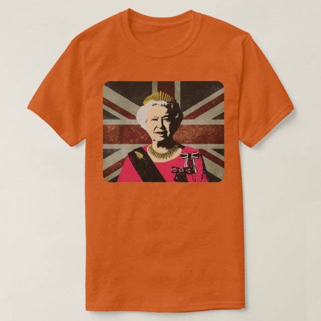 T-shirt Drapeau anglais Elizabeth II (Design devant)