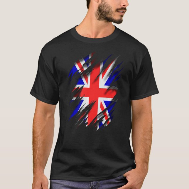 T-shirt Drapeau Anglais Gbr Gb Union Jack (Devant)